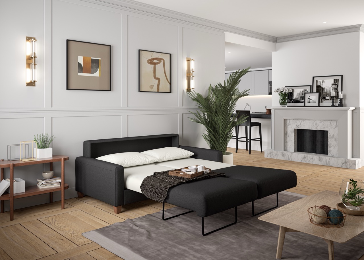 CGI furniture product staged in a room environment